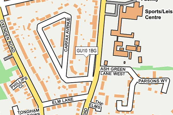 GU10 1BG map - OS OpenMap – Local (Ordnance Survey)