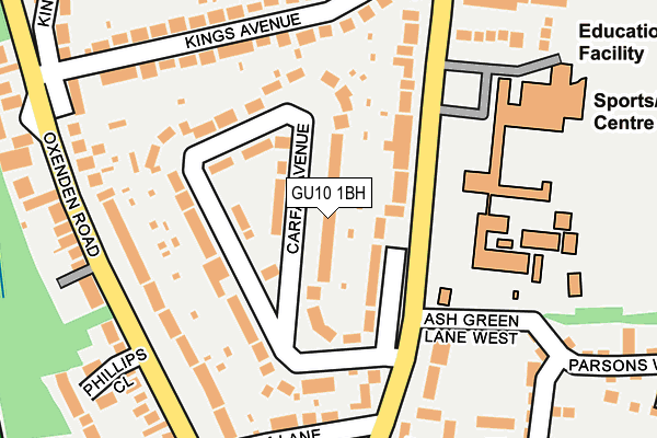 GU10 1BH map - OS OpenMap – Local (Ordnance Survey)