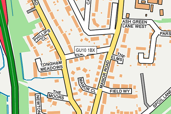 GU10 1BX map - OS OpenMap – Local (Ordnance Survey)