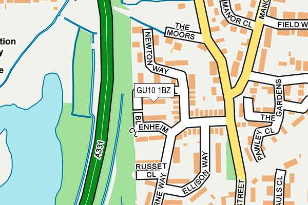 GU10 1BZ map - OS OpenMap – Local (Ordnance Survey)