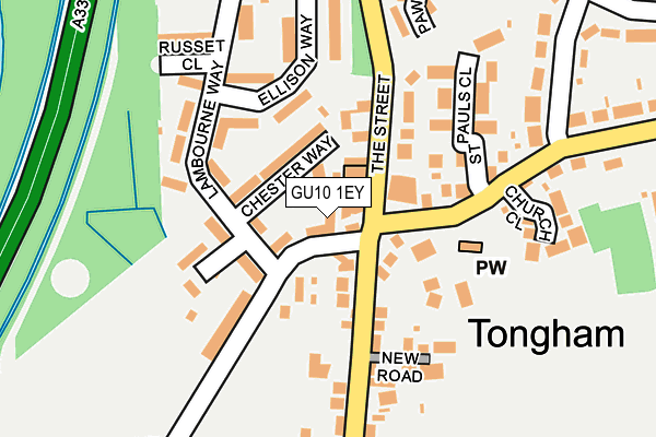 GU10 1EY map - OS OpenMap – Local (Ordnance Survey)