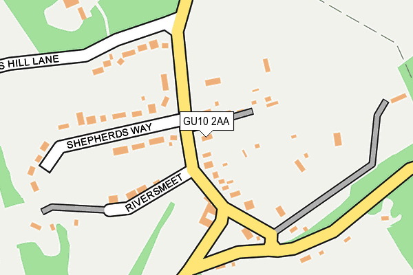 GU10 2AA map - OS OpenMap – Local (Ordnance Survey)