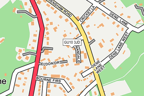 GU10 3JD map - OS OpenMap – Local (Ordnance Survey)