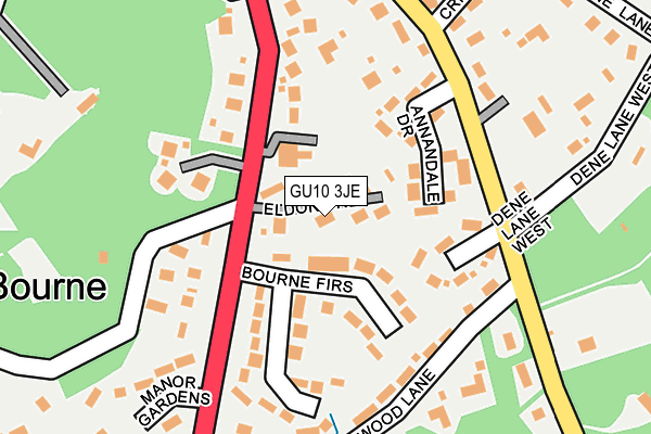 GU10 3JE map - OS OpenMap – Local (Ordnance Survey)