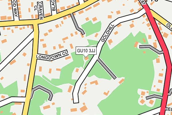GU10 3JJ map - OS OpenMap – Local (Ordnance Survey)
