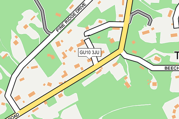 GU10 3JU map - OS OpenMap – Local (Ordnance Survey)