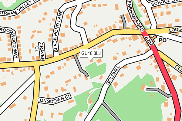 GU10 3LJ map - OS OpenMap – Local (Ordnance Survey)