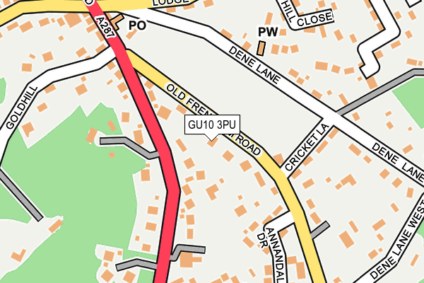 GU10 3PU map - OS OpenMap – Local (Ordnance Survey)