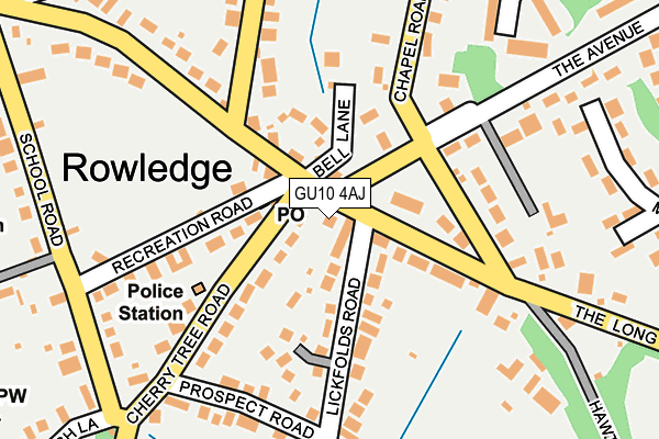 GU10 4AJ map - OS OpenMap – Local (Ordnance Survey)