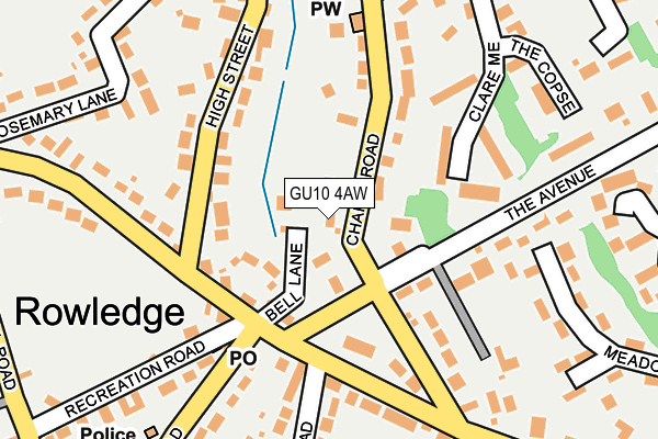 GU10 4AW map - OS OpenMap – Local (Ordnance Survey)