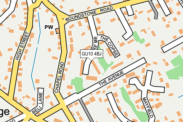 GU10 4BJ map - OS OpenMap – Local (Ordnance Survey)