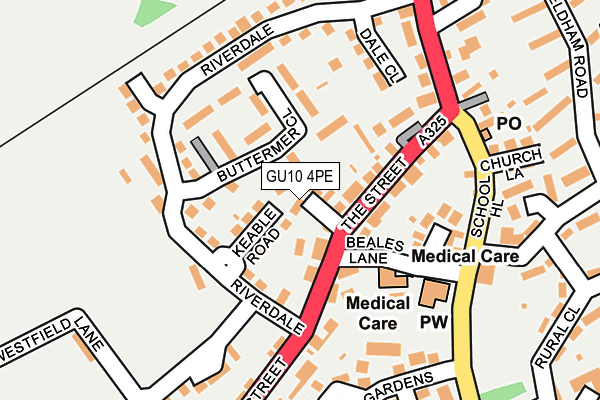 GU10 4PE map - OS OpenMap – Local (Ordnance Survey)
