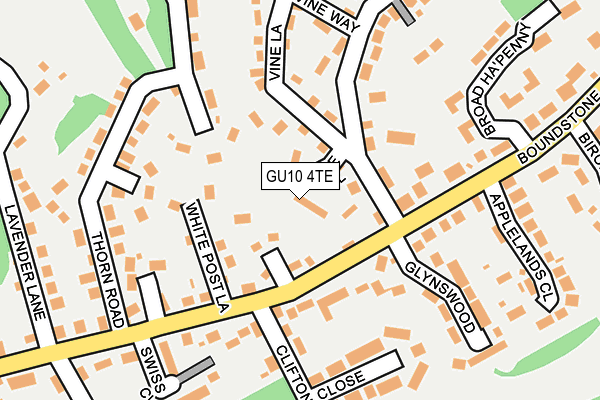 GU10 4TE map - OS OpenMap – Local (Ordnance Survey)