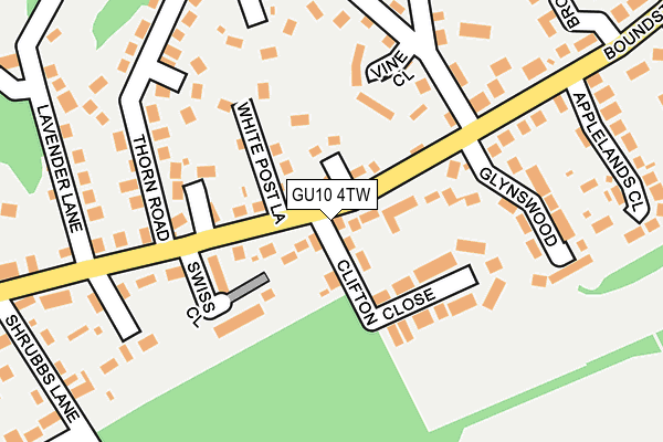 GU10 4TW map - OS OpenMap – Local (Ordnance Survey)