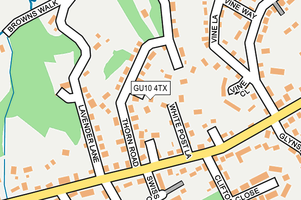 GU10 4TX map - OS OpenMap – Local (Ordnance Survey)