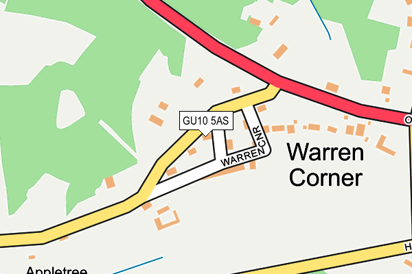 GU10 5AS map - OS OpenMap – Local (Ordnance Survey)