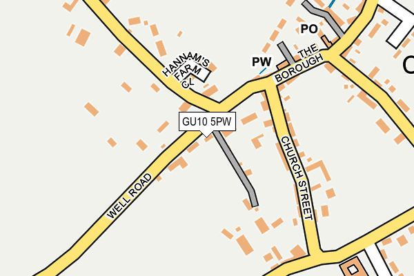 GU10 5PW map - OS OpenMap – Local (Ordnance Survey)