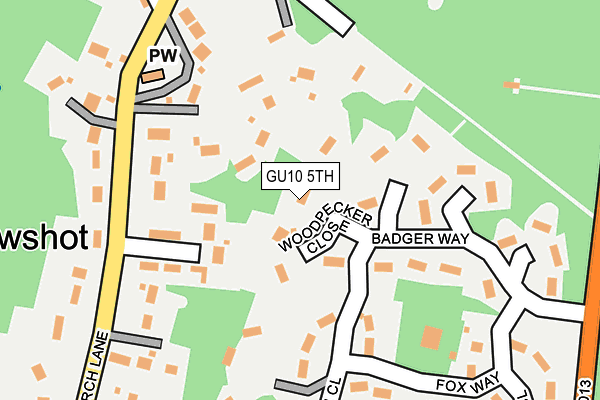 GU10 5TH map - OS OpenMap – Local (Ordnance Survey)