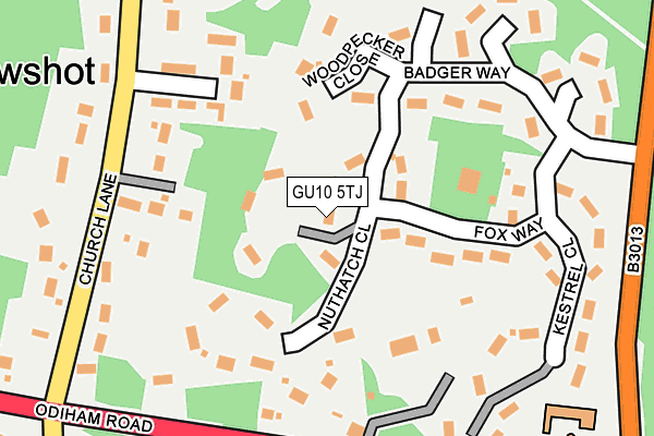 GU10 5TJ map - OS OpenMap – Local (Ordnance Survey)