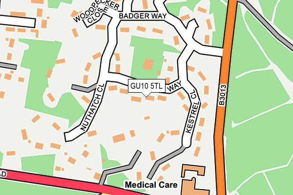 GU10 5TL map - OS OpenMap – Local (Ordnance Survey)