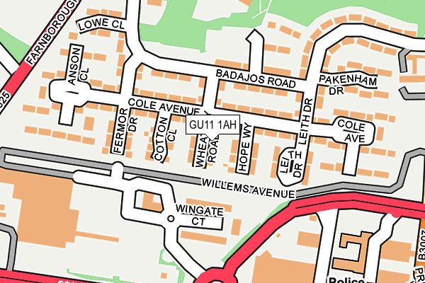 GU11 1AH map - OS OpenMap – Local (Ordnance Survey)