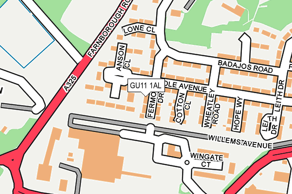 GU11 1AL map - OS OpenMap – Local (Ordnance Survey)