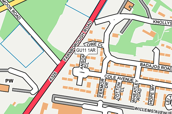 GU11 1AR map - OS OpenMap – Local (Ordnance Survey)