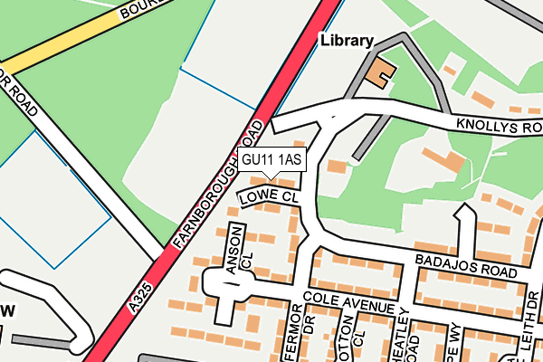 GU11 1AS map - OS OpenMap – Local (Ordnance Survey)