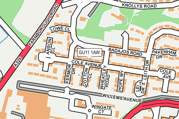 GU11 1AW map - OS OpenMap – Local (Ordnance Survey)