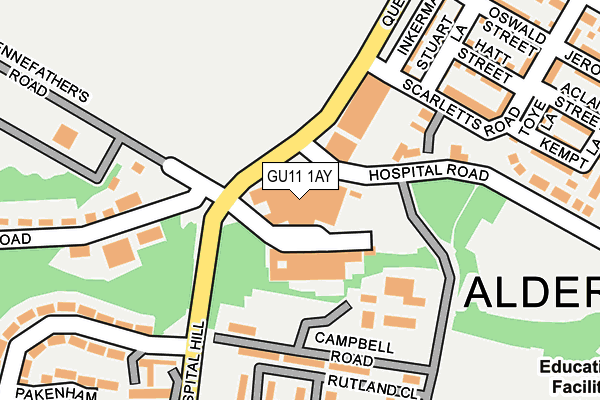 GU11 1AY map - OS OpenMap – Local (Ordnance Survey)