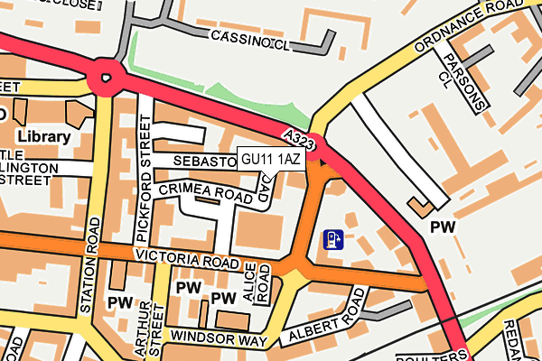 GU11 1AZ map - OS OpenMap – Local (Ordnance Survey)