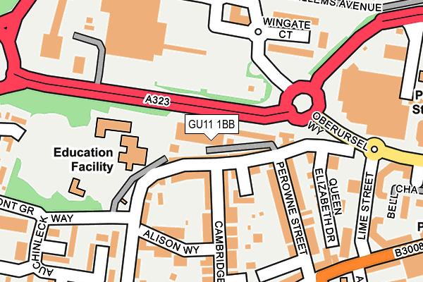 GU11 1BB map - OS OpenMap – Local (Ordnance Survey)