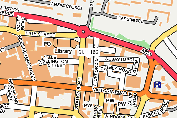 GU11 1BG map - OS OpenMap – Local (Ordnance Survey)