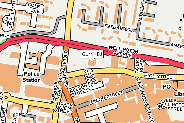 GU11 1BJ map - OS OpenMap – Local (Ordnance Survey)