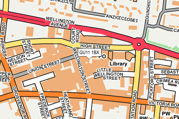 GU11 1BX map - OS OpenMap – Local (Ordnance Survey)