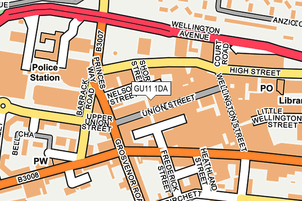 GU11 1DA map - OS OpenMap – Local (Ordnance Survey)