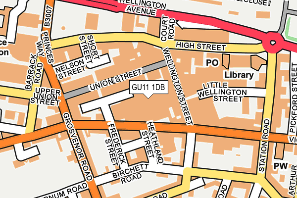GU11 1DB map - OS OpenMap – Local (Ordnance Survey)
