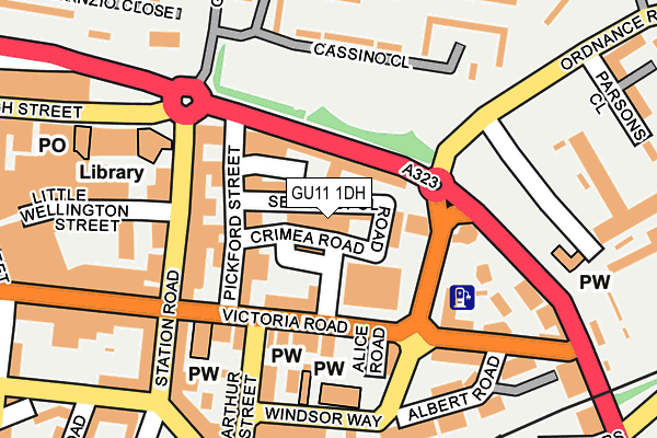 GU11 1DH map - OS OpenMap – Local (Ordnance Survey)