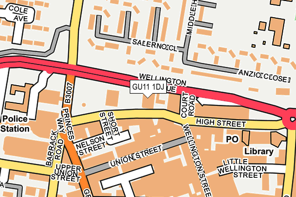 GU11 1DJ map - OS OpenMap – Local (Ordnance Survey)