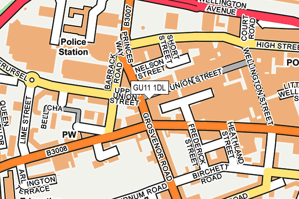 GU11 1DL map - OS OpenMap – Local (Ordnance Survey)
