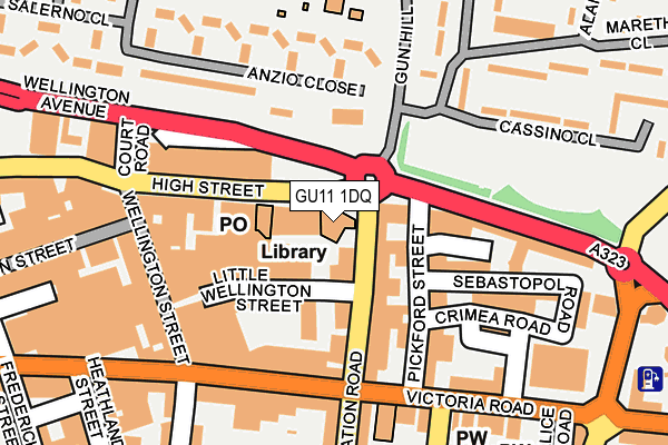 GU11 1DQ map - OS OpenMap – Local (Ordnance Survey)