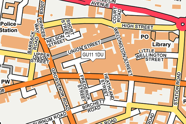 GU11 1DU map - OS OpenMap – Local (Ordnance Survey)