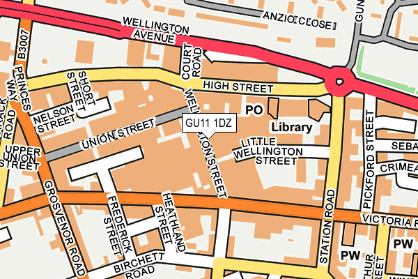 GU11 1DZ map - OS OpenMap – Local (Ordnance Survey)