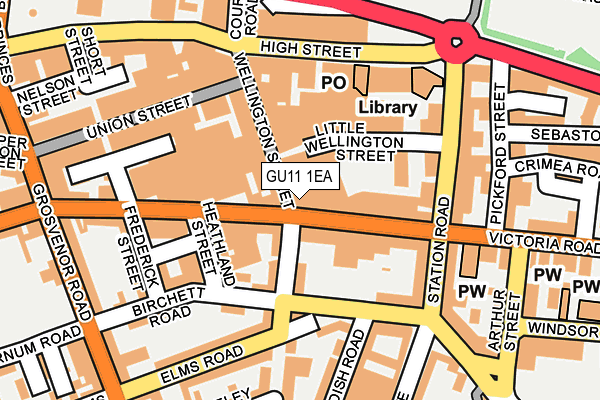 GU11 1EA map - OS OpenMap – Local (Ordnance Survey)