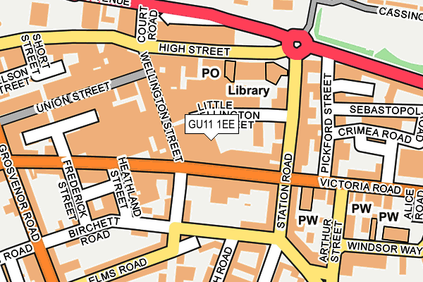 GU11 1EE map - OS OpenMap – Local (Ordnance Survey)