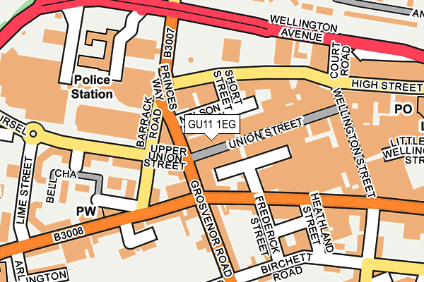 GU11 1EG map - OS OpenMap – Local (Ordnance Survey)