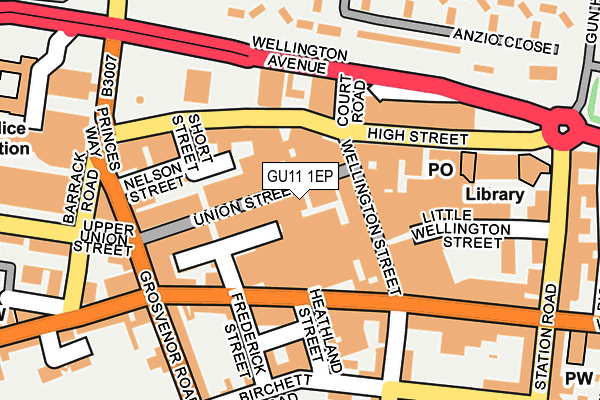GU11 1EP map - OS OpenMap – Local (Ordnance Survey)