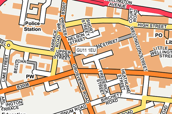 GU11 1EU map - OS OpenMap – Local (Ordnance Survey)