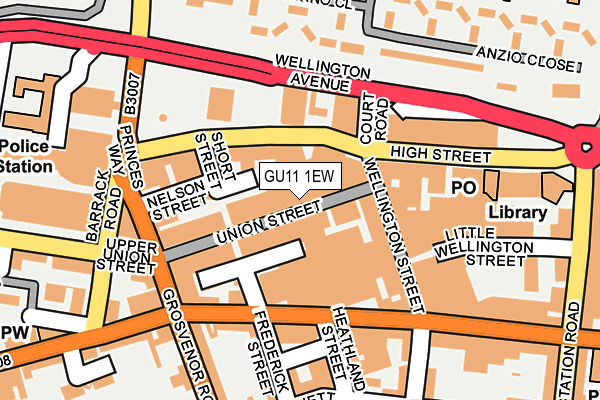 GU11 1EW map - OS OpenMap – Local (Ordnance Survey)