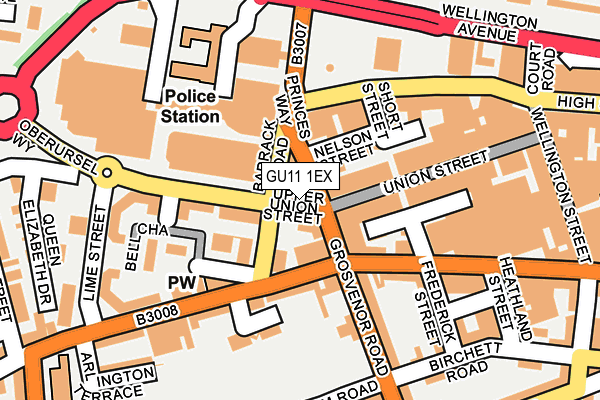 GU11 1EX map - OS OpenMap – Local (Ordnance Survey)